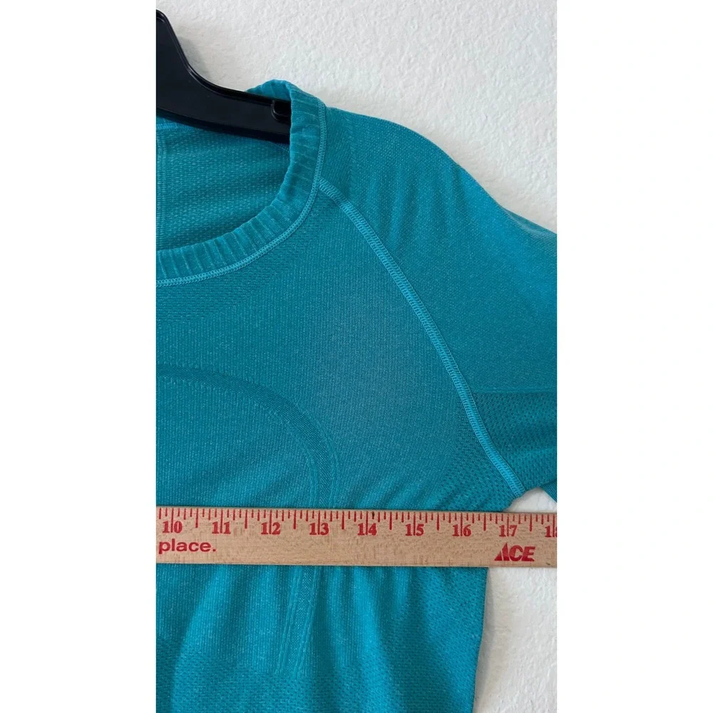 Lululemon Swiftly Tech Short Sleeve Crew 2.0 Teal Blue Running Shirt Size 8